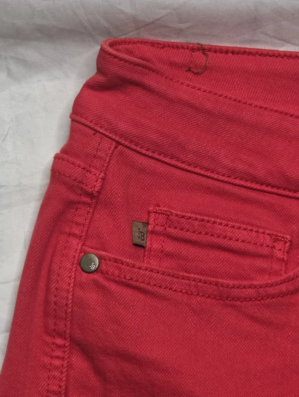Judy Blue 18W Red Garment Dyed Cropped Wide Leg Raw Hem Stretch Jeans